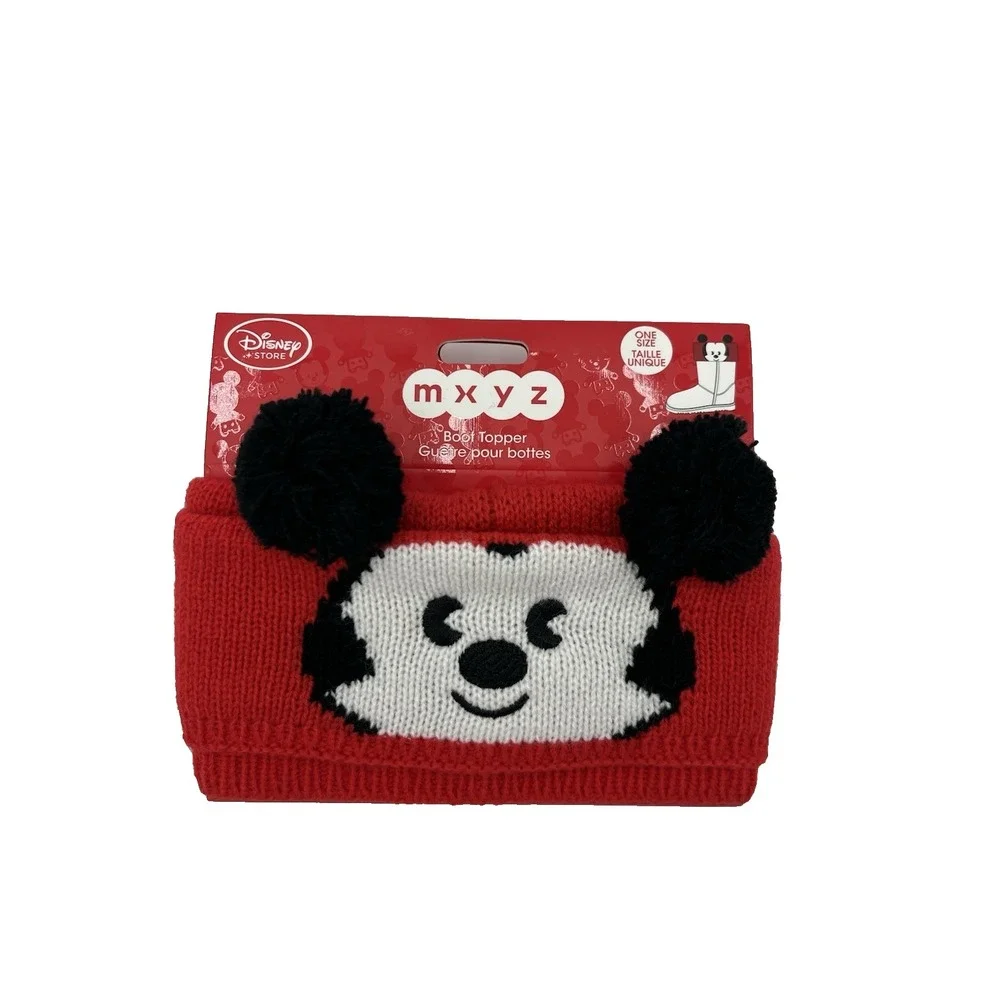 Disney Store MXYZ Mickey Mouse Red Knit Boot Topper for Girls Red One Size